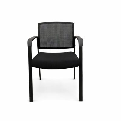 Black Mesh Guest Chair with Arms